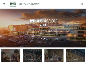 How uvu.edu looks like on a tablet such as an iPad.