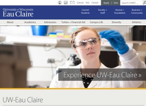 How uwec.edu looks like on a tablet such as an iPad.