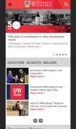 How uwinnipeg.ca looks like on a mobile device such as an iPhone.