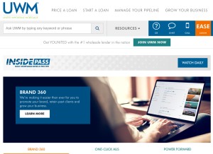 How uwm.com looks like on a tablet such as an iPad.