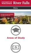 How uwrf.edu looks like on a mobile device such as an iPhone.
