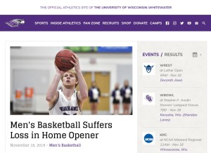 How uwwsports.com looks like on a tablet such as an iPad.