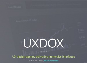 How uxdox.com looks like on a tablet such as an iPad.