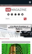 How uxmag.com looks like on a mobile device such as an iPhone.