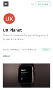 How uxplanet.org looks like on a mobile device such as an iPhone.