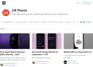 How uxplanet.org looks like on a tablet such as an iPad.