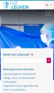 How uzleuven.be looks like on a mobile device such as an iPhone.