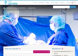 How uzleuven.be looks like on a tablet such as an iPad.