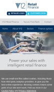 How v12finance.com looks like on a mobile device such as an iPhone.