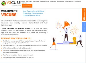 How v3cube.com looks like on a tablet such as an iPad.