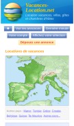 How vacances-location.net looks like on a mobile device such as an iPhone.