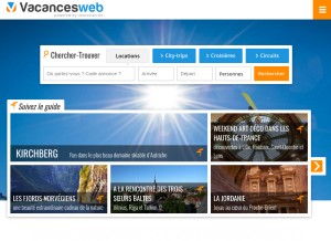 How vacancesweb.be looks like on a tablet such as an iPad.