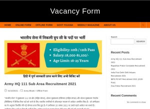 How vacancyform.org looks like on a tablet such as an iPad.