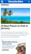 How vacationidea.com looks like on a mobile device such as an iPhone.