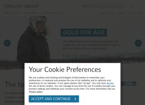 How vaillant-group.com looks like on a tablet such as an iPad.