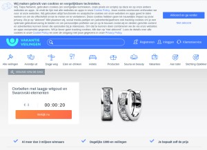 How vakantieveilingen.nl looks like on a tablet such as an iPad.