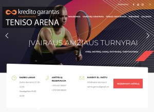 How vakarutenisas.lt looks like on a tablet such as an iPad.