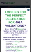 How valadvisor.com looks like on a mobile device such as an iPhone.