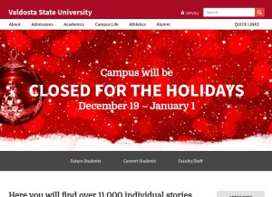 How valdosta.edu looks like on a tablet such as an iPad.