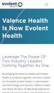 How valencehealth.com looks like on a mobile device such as an iPhone.