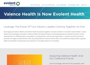 How valencehealth.com looks like on a tablet such as an iPad.