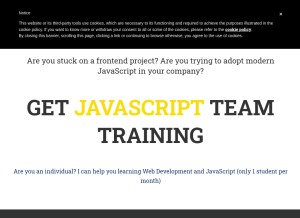 How valentinog.com looks like on a tablet such as an iPad.