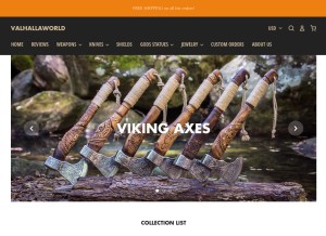 How valhalla-world.com looks like on a tablet such as an iPad.