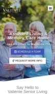 How valienteseniorliving.com looks like on a mobile device such as an iPhone.