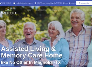 How valienteseniorliving.com looks like on a tablet such as an iPad.