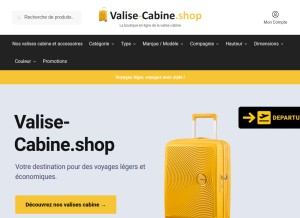 How valise-cabine.shop looks like on a tablet such as an iPad.