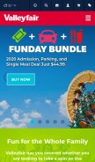How valleyfair.com looks like on a mobile device such as an iPhone.