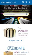 How valorebooks.com looks like on a mobile device such as an iPhone.