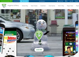 How valottery.com looks like on a tablet such as an iPad.