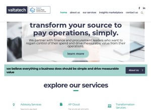 How valtatech.com looks like on a tablet such as an iPad.
