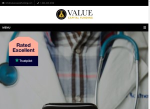 How valuecapitalfunding.com looks like on a tablet such as an iPad.