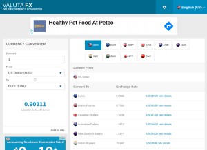 How valutafx.com looks like on a tablet such as an iPad.