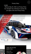 How valvoline.com looks like on a mobile device such as an iPhone.