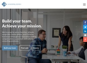 How vanderbloemen.com looks like on a tablet such as an iPad.