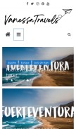 How vanessatravels.net looks like on a mobile device such as an iPhone.