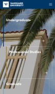 How vanguard.edu looks like on a mobile device such as an iPhone.