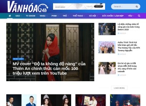 How vanhoa24h.com looks like on a tablet such as an iPad.