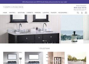 How vanityconnection.com looks like on a tablet such as an iPad.