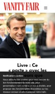 How vanityfair.fr looks like on a mobile device such as an iPhone.