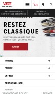 How vans.com looks like on a mobile device such as an iPhone.