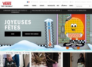 How vans.eu looks like on a tablet such as an iPad.