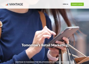How vantageanalytics.com looks like on a tablet such as an iPad.