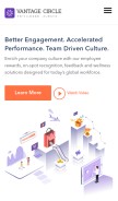 How vantagecircle.com looks like on a mobile device such as an iPhone.
