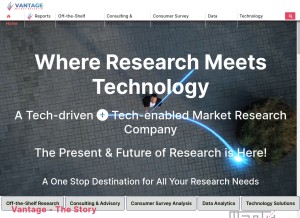 How vantagemarketresearch.com looks like on a tablet such as an iPad.