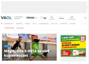 How vaol.hu looks like on a tablet such as an iPad.