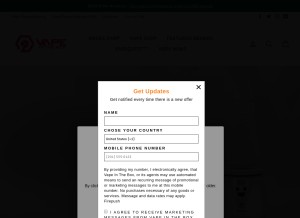 How vapeinthebox.com looks like on a tablet such as an iPad.